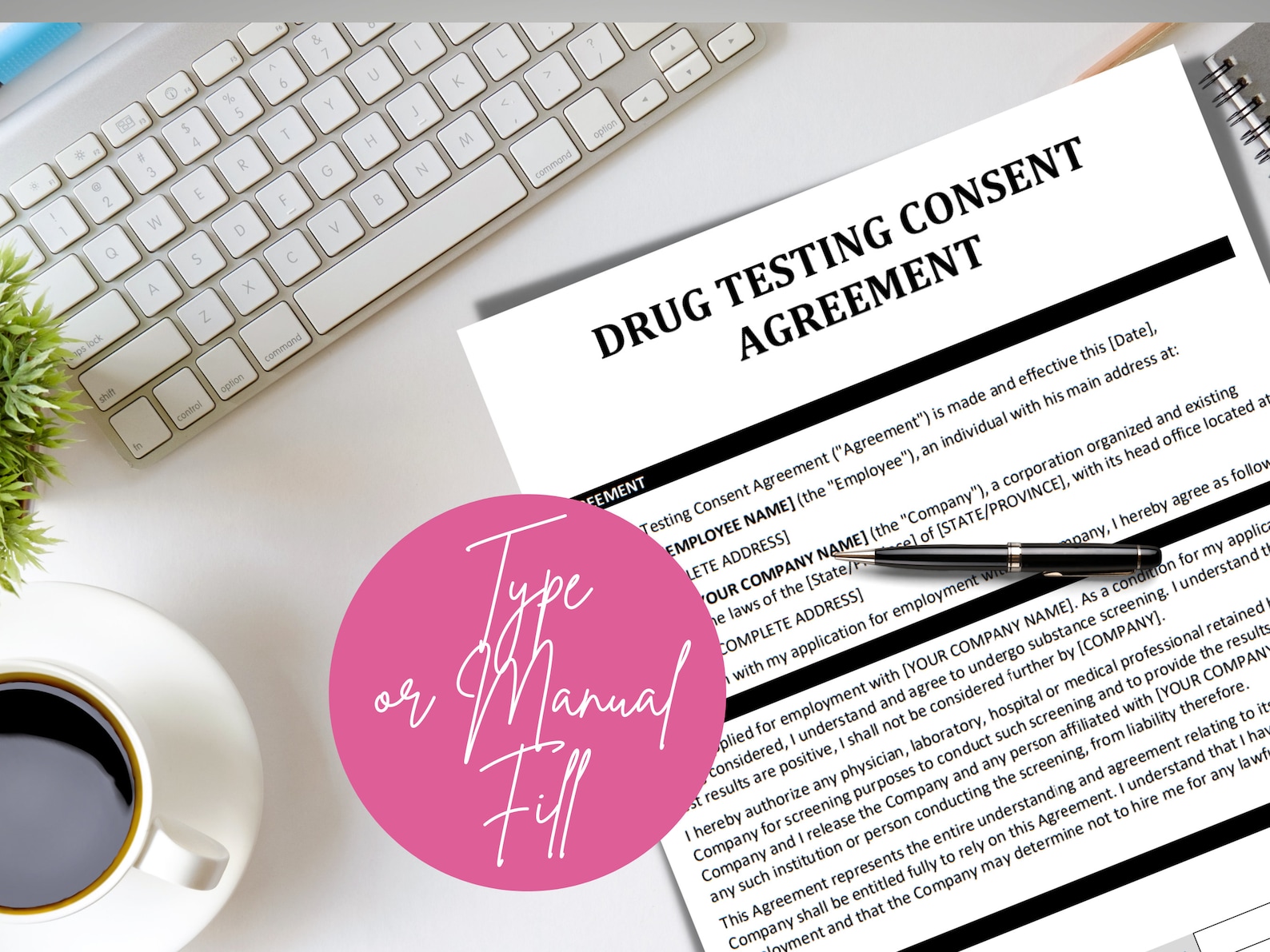 Consent Test Drug Test Consent Form | New Hire HR Template (editable/printable) - Etsy