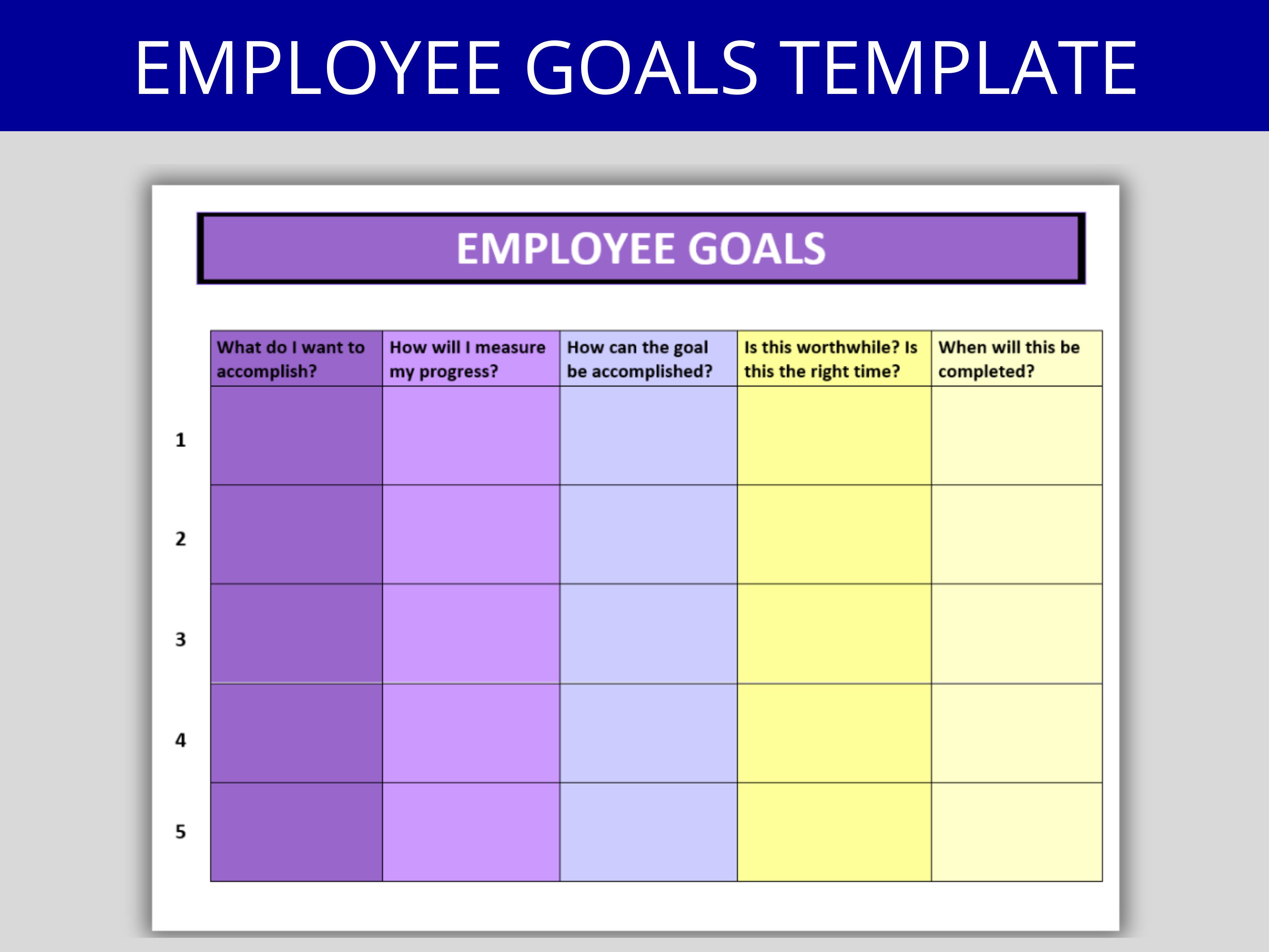 Employee Objectives Template