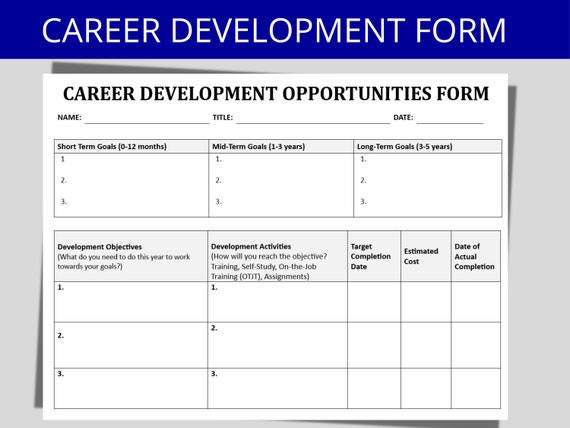 Career Development Plan Template Doc