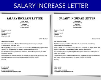 Employee Pay Increase Letter Template - Etsy UK