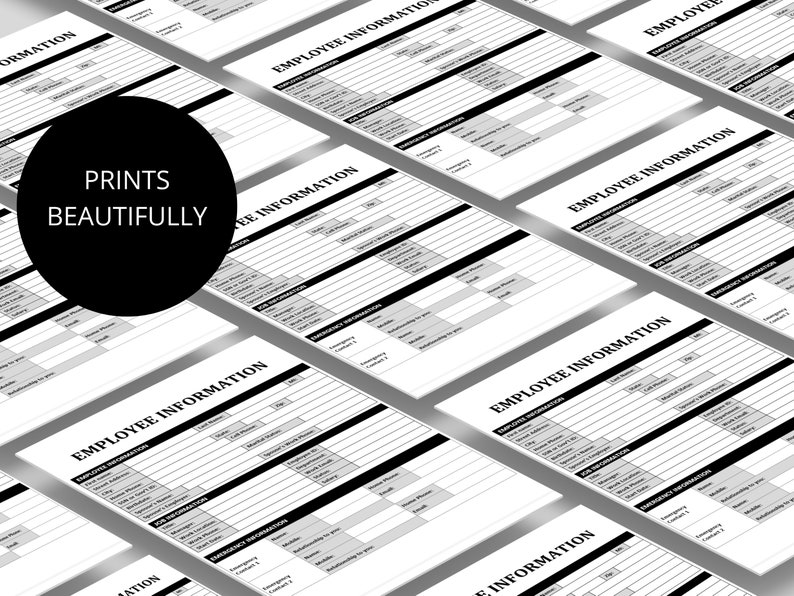 Employee Information Form New Hire Paperwork HR Templates Etsy Australia