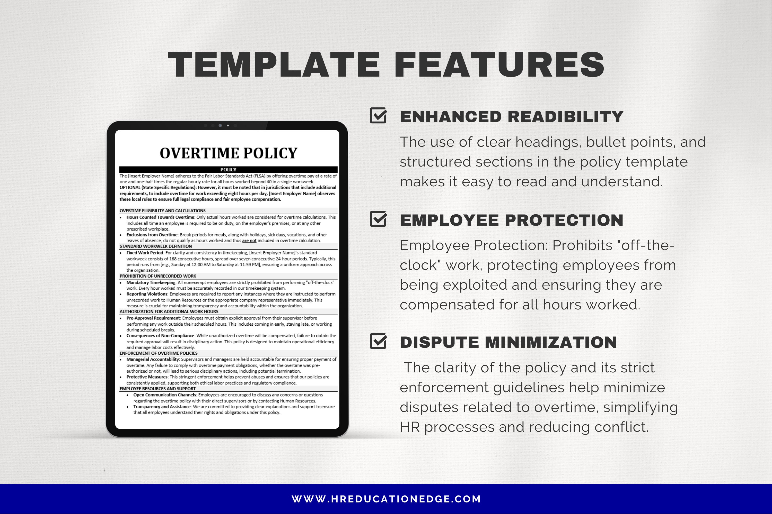 Overtime Policy Template: HR & Payroll Compliance (digital Download) - Etsy