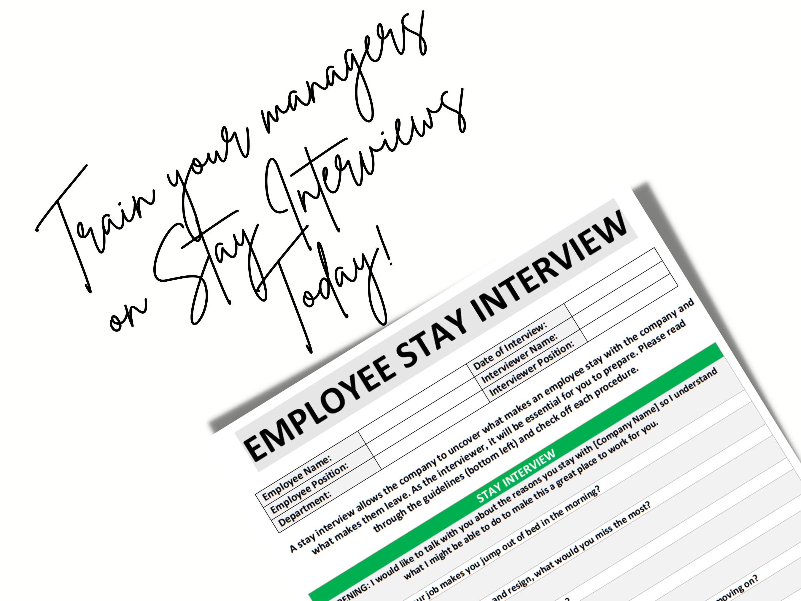 Employee Stay Interview Template / Mini Checklist /guidelines Editable Employee Stay Interview Template / Mini Checklist /guidelines Editable
