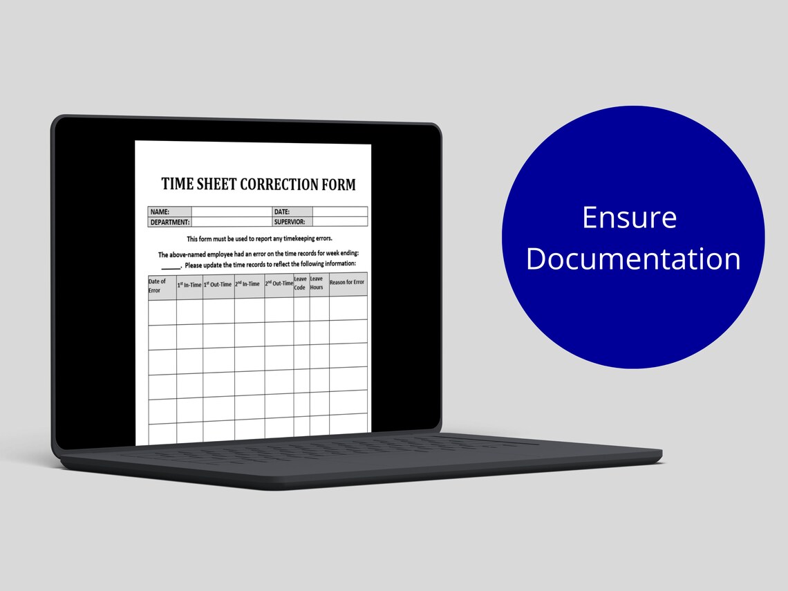 Time Sheet Correction Form: Employee Time Sheet Correction Missed Punch ...