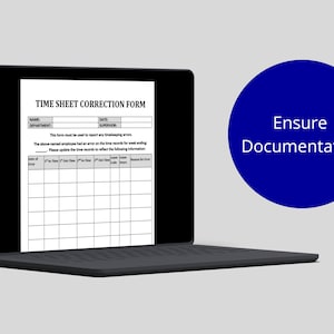 Employee Time Sheet Correction Form: Missed Punch, Time Adjustment ...