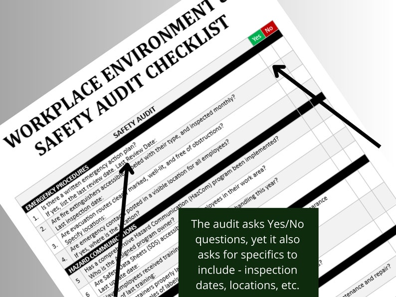 Safety Audit Checklist: Health & Safety Inspection OSHA Compliance ...