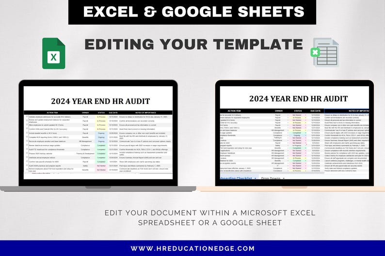 End of Year HR Audit Checklist: Editable HR Template (digital Download ...