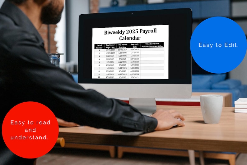 Biweekly Payroll Calendar 2025 MS Editable Word, Excel Pay Period Start