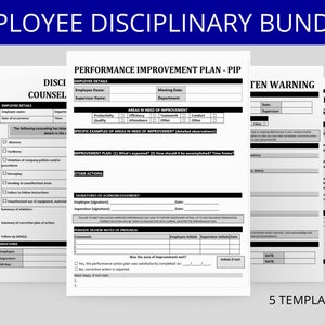 Employee Disciplinary Forms | Warning Notice | HR Write up | Performance Improvement Plan PIP | Corrective action | Discipline Templates