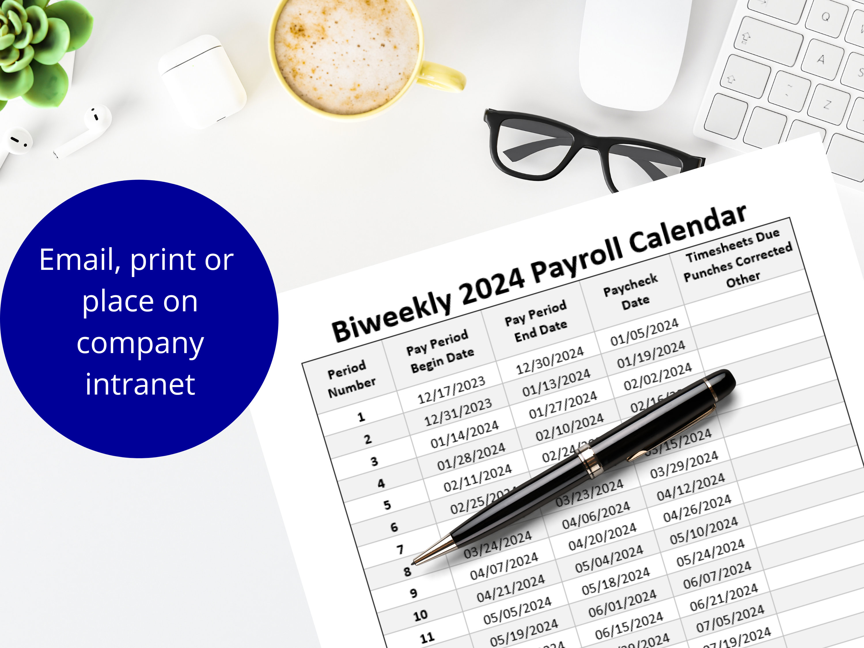 Biweekly Payroll Calendar 2024 MS Editable Word Pay Period Etsy