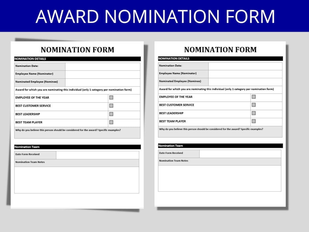 Employee Recognition Award Nomination Template A Musthave HR Resource for Employee of the Month