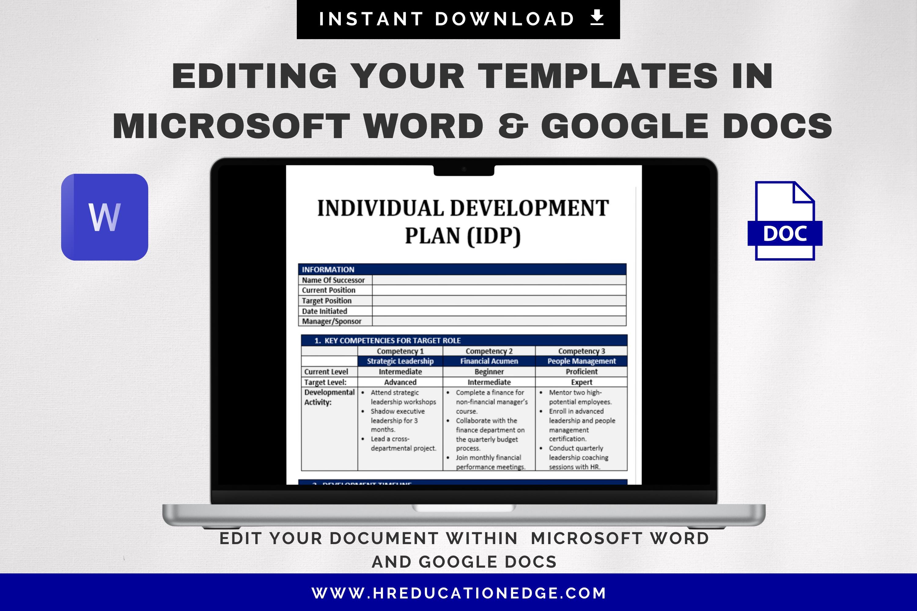 Individual Development Plan Template: Career & Leadership Coaching ...