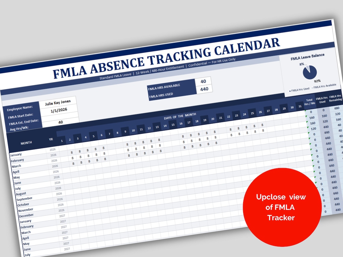FMLA Absence Tracker Spreadsheet: Excel & Google Docs Templates for ...