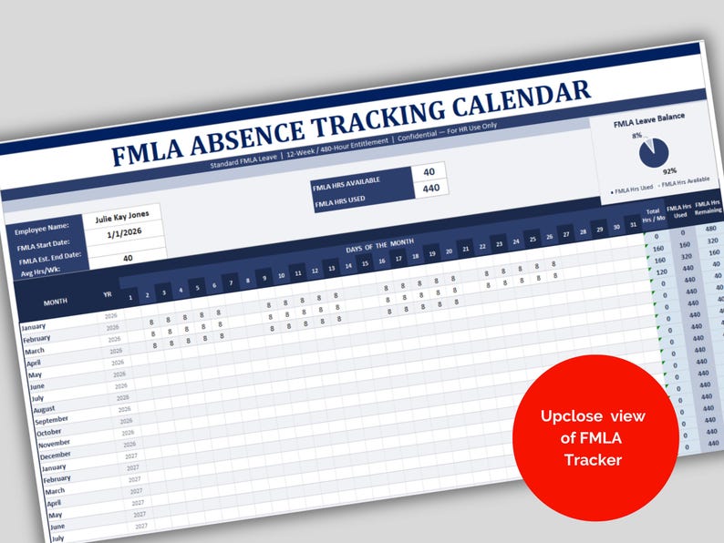 Fmla Pattern Absence Examples FMLA Absence Tracker Spreadsheet: Excel & Google Docs Templates for ...