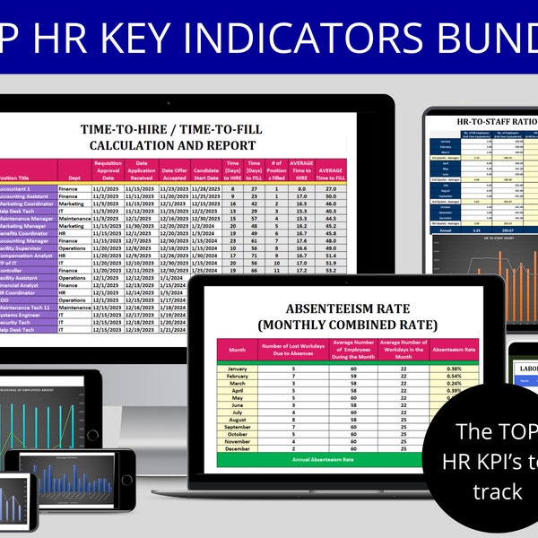 Excel Employee Metrics Dashboard Etsy Excel Employee Metrics Dashboard Etsy