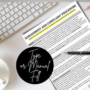Harassment & Complaint Policy Template: MS Editable Word | HR Employment Policies and Procedures image 8