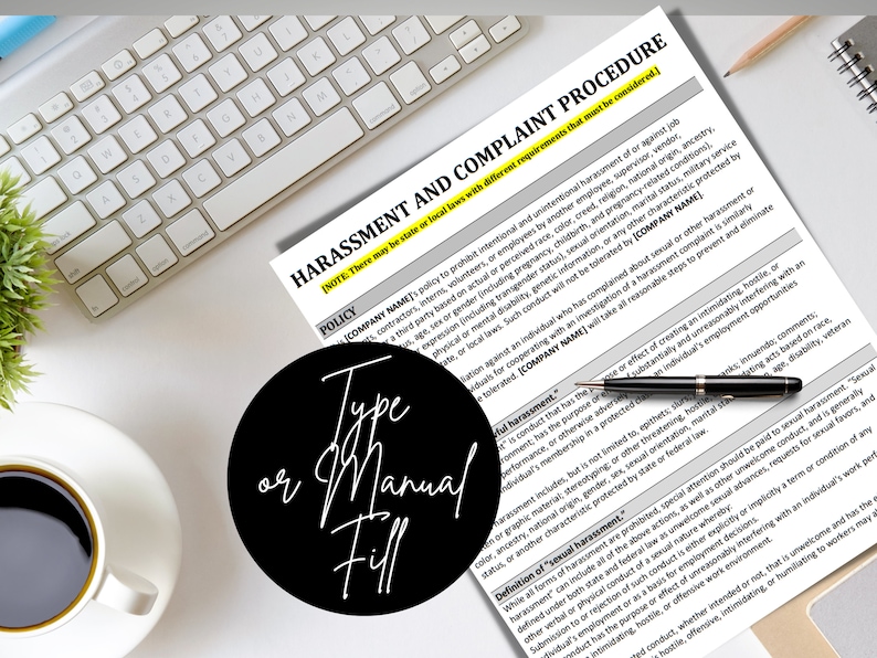 Harassment & Complaint Policy Template: MS Editable Word | HR ...
