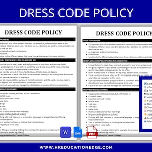 Dress Code Policy | HR Template | Human Resources Policies | Employee Relations | HR Documentation Templates | Employee Handbook Policy
