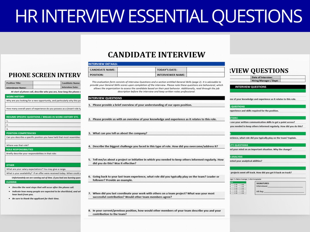 HR Interview Essentials | Questions Bundle | Human Resources | HR ...