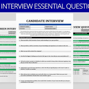HR Interview Essentials | Questions Bundle | Human Resources | HR Templates | Behavioral Interviewing Questioning