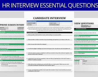HR Interview Essentials | Questions Bundle | Human Resources | HR Templates | Behavioral Interviewing Questioning