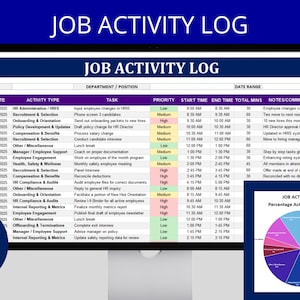 Employee Task Tracker List: Job Activity Log | Daily, Weekly - Google Sheets, Excel Spreadsheet