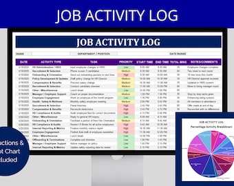 Employee Task Tracker List: Job Activity Log | Daily, Weekly - Google Sheets, Excel Spreadsheet