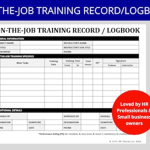 Registro/registro di formazione dei dipendenti / Tracker di formazione sul posto di lavoro / Nuovo dipendente/responsabile / Modello di risorse umane / Modulo di onboarding delle risorse umane