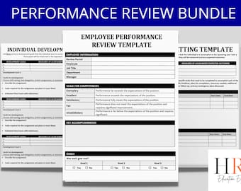 Employee Performance Review Templates Bundle: HR Appraisal Forms (MS Word)