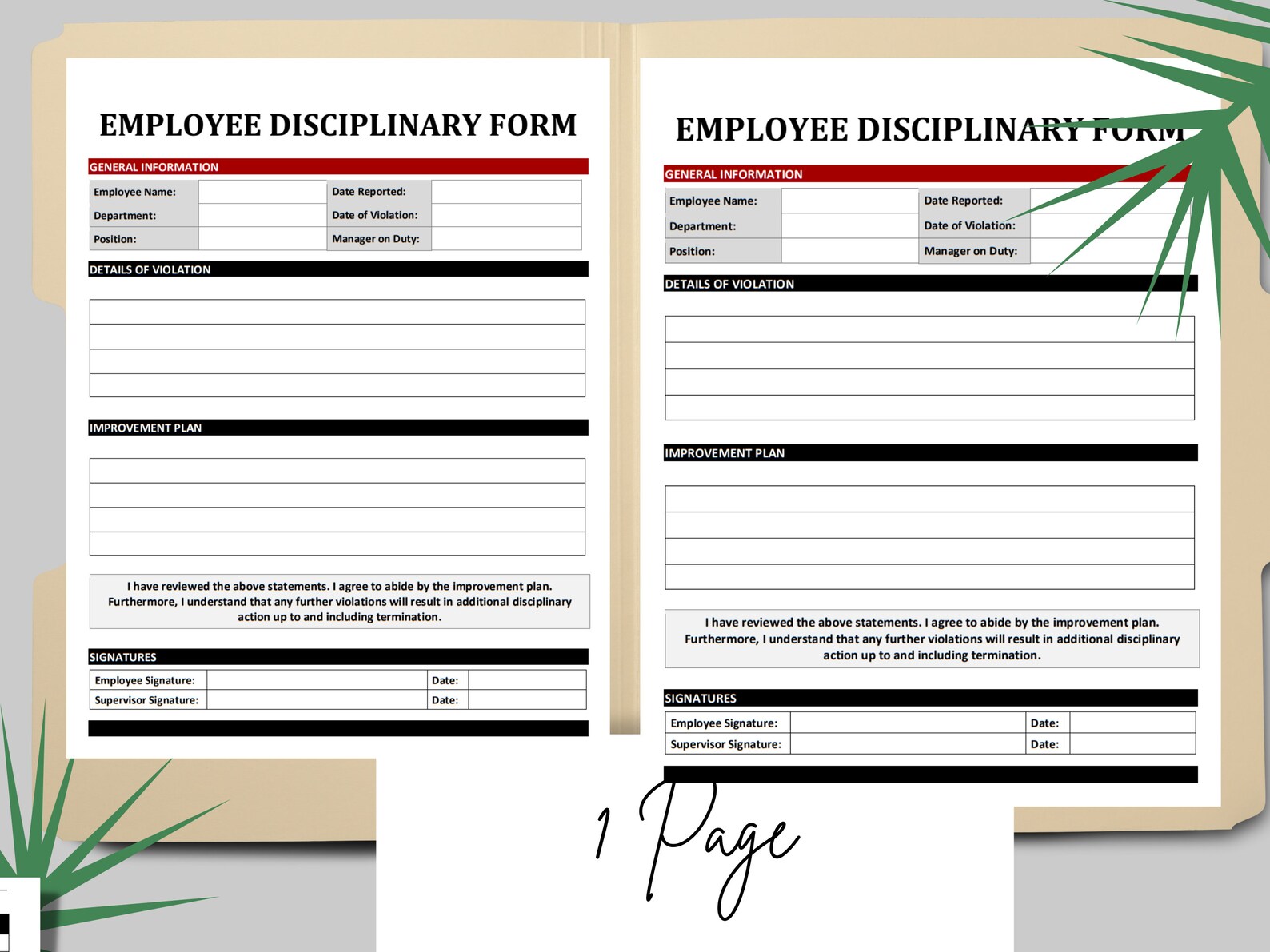 Employee Disciplinary Write up Warning Notice Template Human Resources