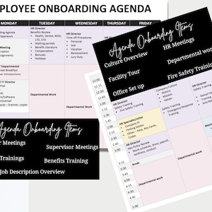 New Hire Onboarding Schedule Template: HR Employee Packet (word Doc) Etsy