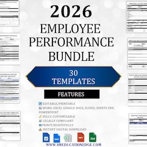 Plantilla de evaluación del desempeño de empleados 2026 (descarga digital)