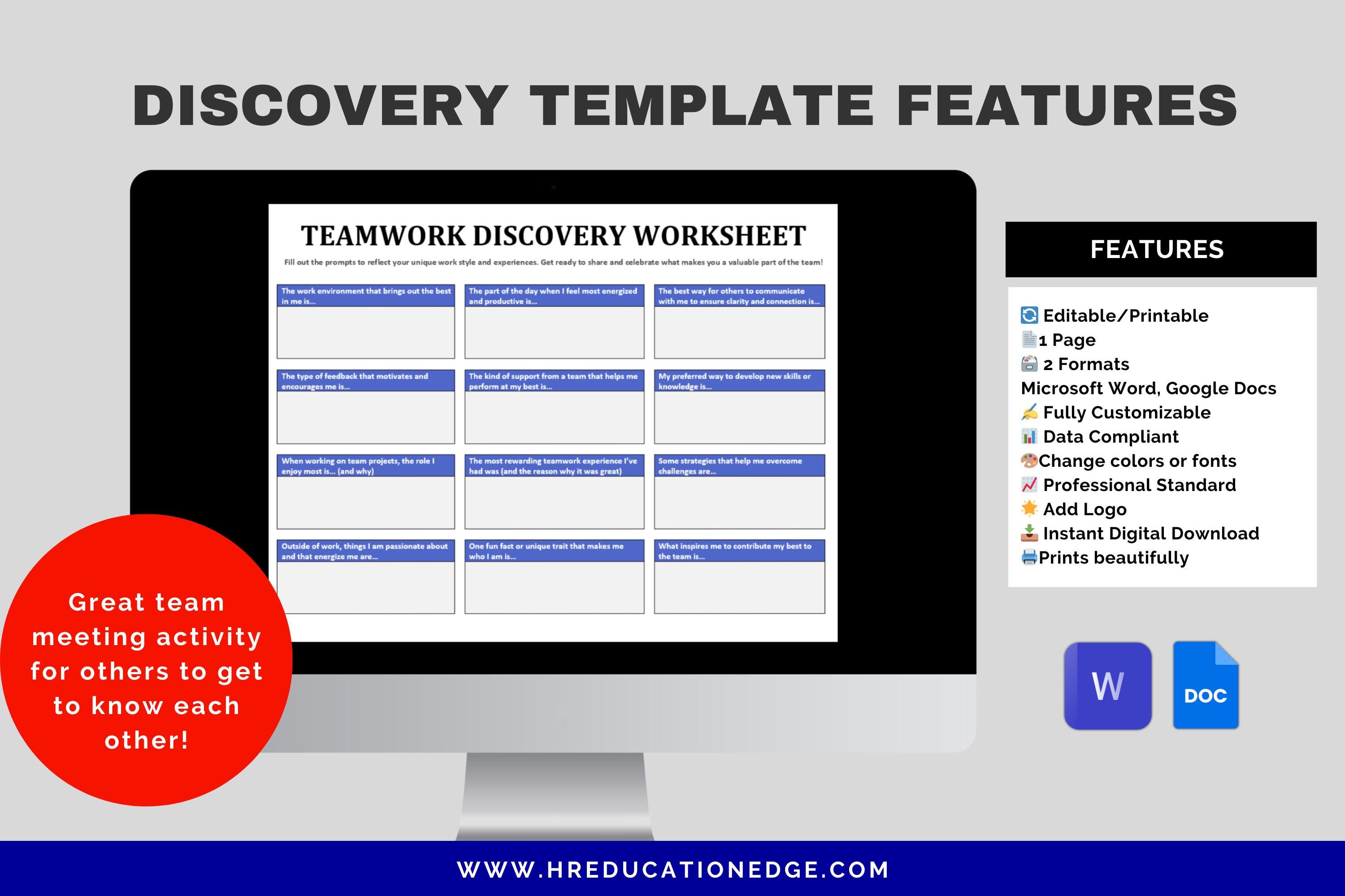 チームビルディング活動シート | 従業員エンゲージメントゲーム、モチベーション向上のためのチームワークミーティングゲームのアイデア、チームを知るための アクティビティ、Googleドキュメント - Etsy 日本