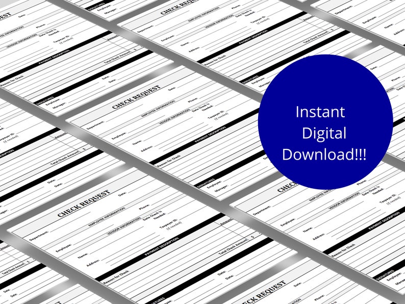 Check Request Form: MS Excel HR Template (digital Download) - Etsy