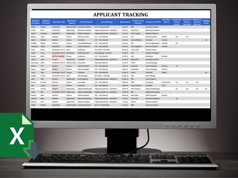 Recruitment Tracker Excel Template: Applicant Tracking, HR Dashboard ...