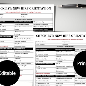 New Hire Orientation Checklist: Employee Onboarding HR Form (MS Word ...