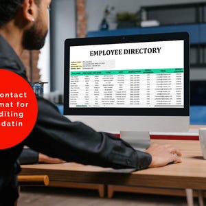Employee Number List Example Excel Employee Directory Template: HR Staff Contact List (digital ...