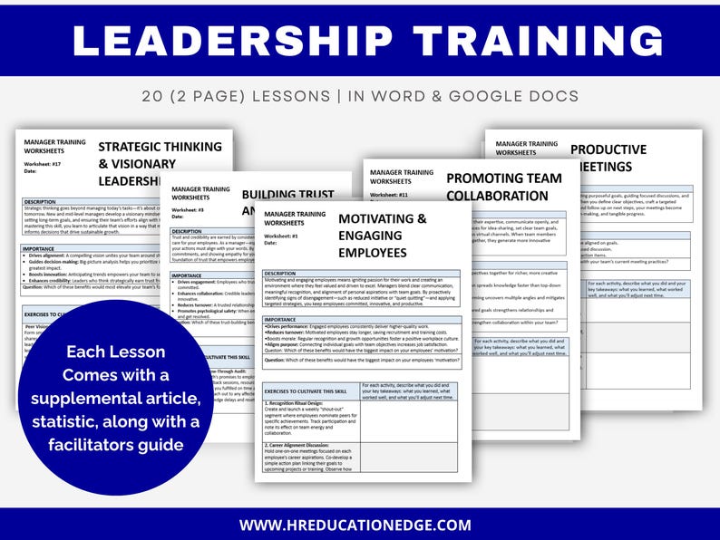 Leadership Training Workbook for Managers: Employee Development ...