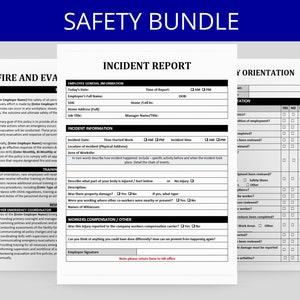 Safety Templates | HR Bundle | Editable MS Word Template | Work Rules | Incident Report | Fire Safety | Employee Safety Policy | OSHA