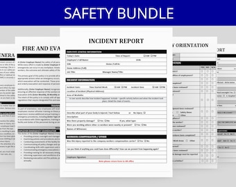 Safety Templates | HR Bundle | Editable MS Word Template | Work Rules | Incident Report | Fire Safety | Employee Safety Policy | OSHA