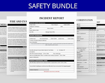 Safety Templates Bundle: HR Forms, Incident Report (Editable MS Word)