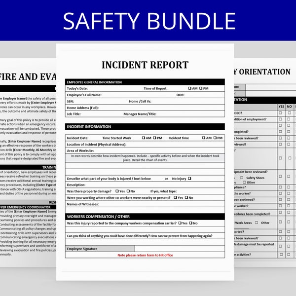 Osha Safety Plan Template Etsy