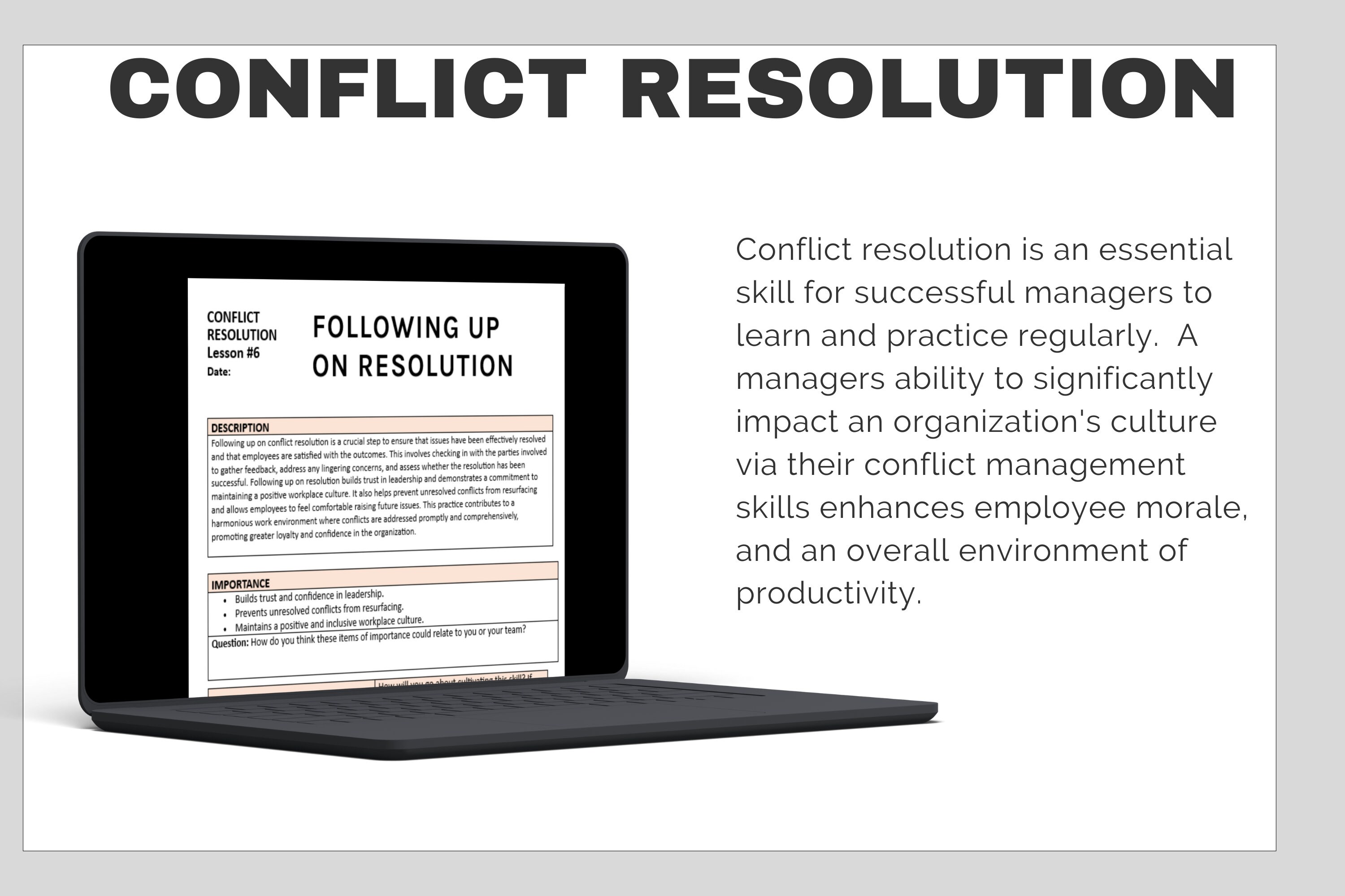 Manager Resolution Manager Conflict Resolution Training Workbook | HR Template (digital ...
