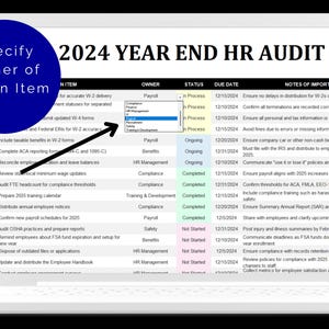 End of Year HR Audit Checklist: Editable HR Template (digital Download ...