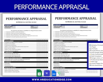Employee Performance Review Template: HR Appraisal Forms (Digital Download)