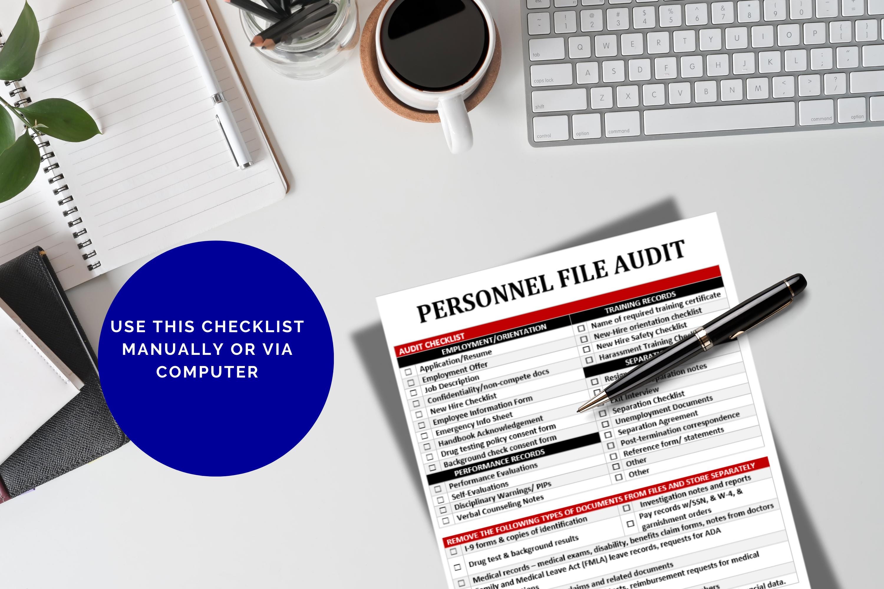 Personnel File Audit Checklist: HR Compliance Template (word, Excel ...
