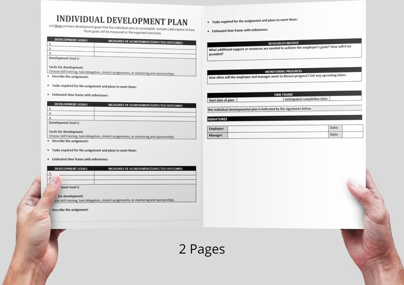 Individual Development Plan HR Template Performance Review Goals MS