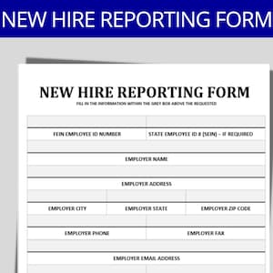 New Hire Reporting Form Template: Editable HR Document (MS Word)