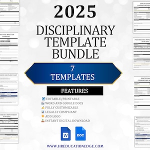 2025 Employee Disciplinary Templates Bundle: HR Forms (Digital Download)