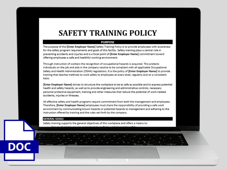 Safety Training Policy Employee Safety Training OSHA Compliance Safety